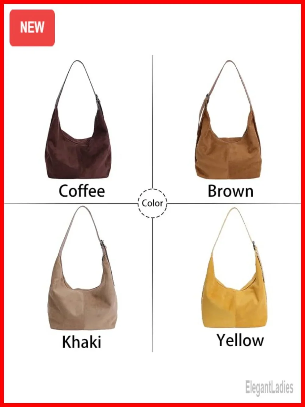 Suede PU Dumpling Bag Convertible Crossbody Handbag Spacious